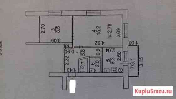 2-к квартира, 38.3 кв.м., 3/5 эт. Новочеркасск