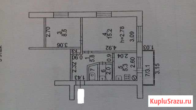 2-к квартира, 38.3 кв.м., 3/5 эт. Новочеркасск - изображение 1