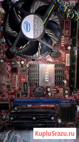 LGA775 MSI G31TM-P35 + CPU E8400 + DDR2 800 4GB Шахты - изображение 1