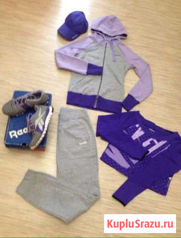 Костюм Reebok + кроссовки, кепка серо-фиолетовый Североморск - изображение 1