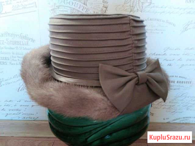 Шляпа натуральная кожа норка Кострома - изображение 1