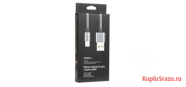 Кабель Rock Metal Charge Sync Round Cable 100 сm Екатеринбург - изображение 1