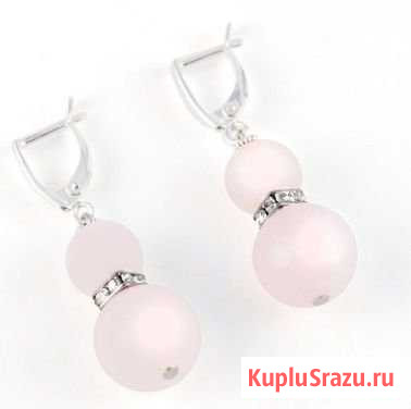 Серьги - розовый кварц, новые Красногорск - изображение 1