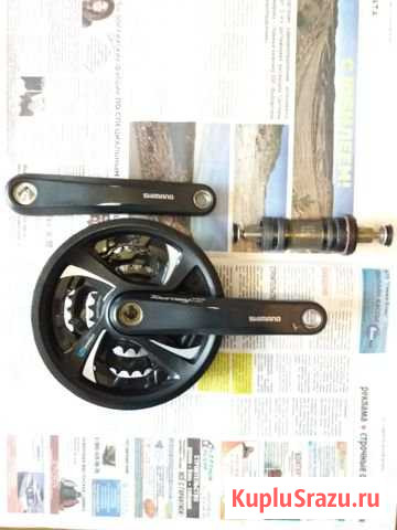 Система ведущих звёзд+каретка+шатуны (всё Shimano) Выборг - изображение 1