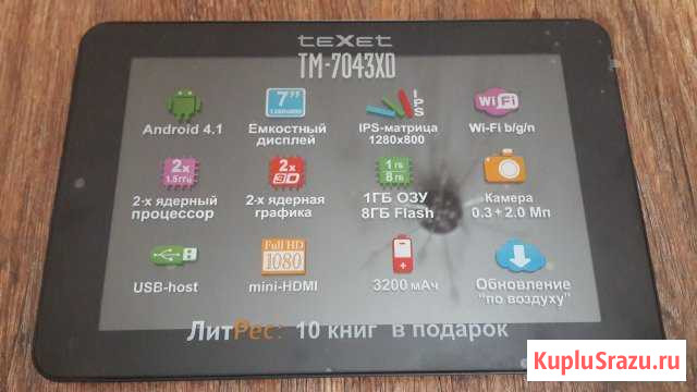 Планшет texet TM-7043XD Новокузнецк - изображение 1
