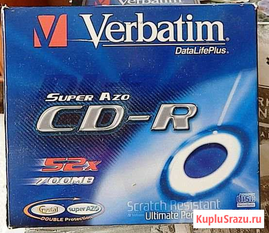 CD-R Verbatim Crystal Datalife Plus Super AZO\10шт Москва - изображение 1