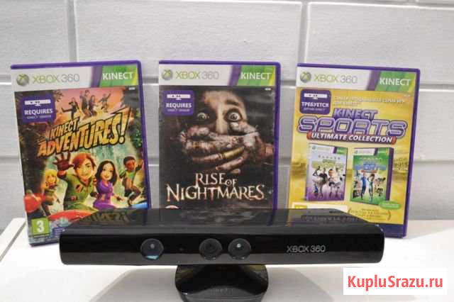 Microsoft Kinect xbox 360 + 3 игры Горячий Ключ - изображение 1