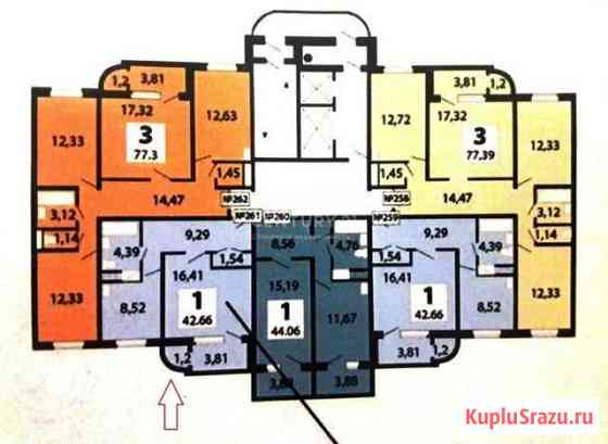 1-к квартира, 42.7 кв.м., 10/25 эт. Щербинка