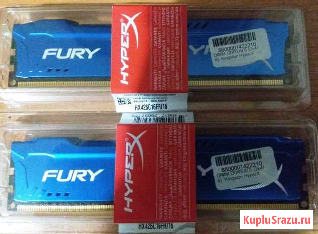 Озу HyperX DDR3 1600 мгц 2 планки по 4 гигабайта Тихвин - изображение 1