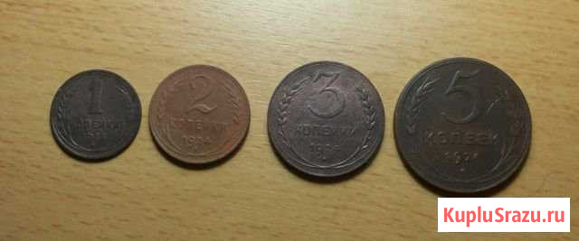 1, 2, 3, 5 копеек 1924 отличные Коломна - изображение 1