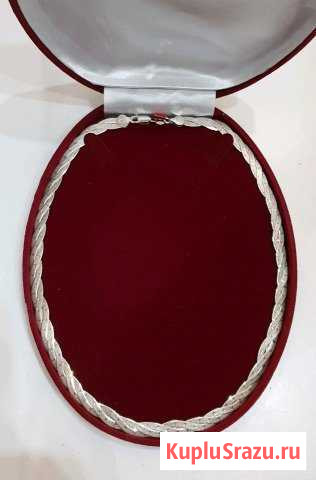 Серебряное колье косичка 925, 50см 22гр Чехов - изображение 1