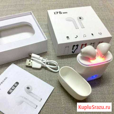 Беспроводные наушники AirPods i7s TWS с блоком Орехово-Зуево - изображение 1