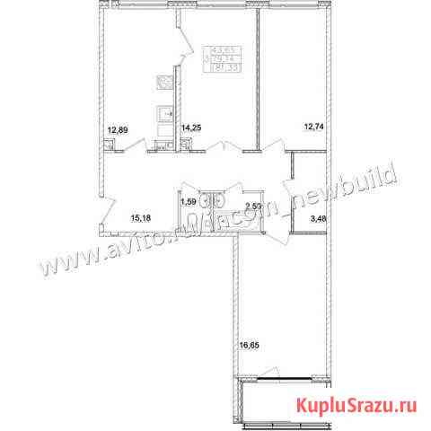 3-к квартира, 79.1 кв.м., 3/3 эт. Павловская Слобода