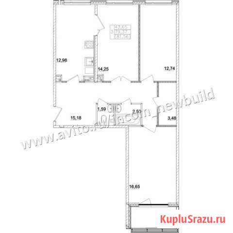 3-к квартира, 79.4 кв.м., 2/3 эт. Павловская Слобода - изображение 1