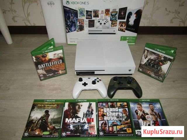 Xbox ONE slim 500gb 2 джоя Диски GTA5 обмен Котлас - изображение 1