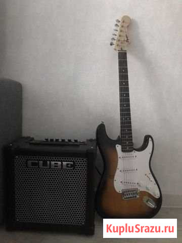Гитара fender squier bullet strat и комбик Cube gx Череповец - изображение 1