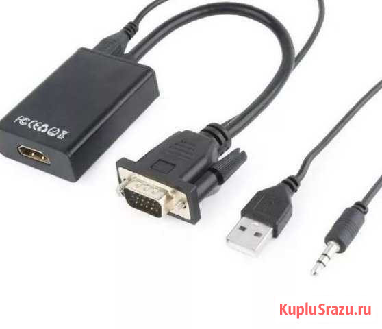 Переходник из VGA+Audio в hdmi с внешним питанием Улан-Удэ - изображение 1