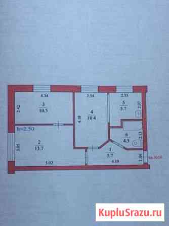 3-к квартира, 51.7 кв.м., 1/5 эт. Калач-на-Дону