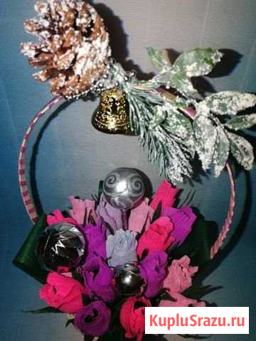 Букет из конфет. Корзинка. Презент Колпино - изображение 1