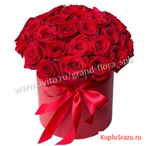Розы в коробке 21 шт Красная «Нина» Санкт-Петербург - изображение 1