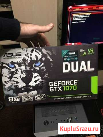 Видеокарта новая Asus dual GeForce Gtx 1070 8gb Нальчик - изображение 1