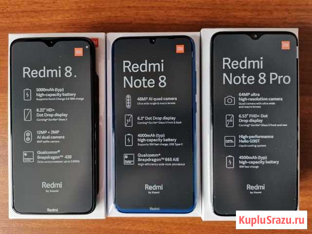 Xiaomi Redmi 7A, 8A, 8, Note 8, 8T, 8 Pro, Mi A3 Новосибирск - изображение 1