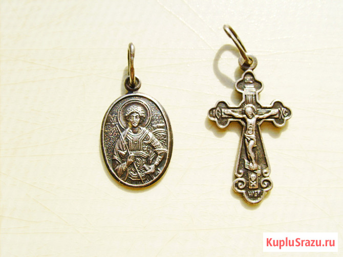 Серебряный кулон-ладанка и серебряный крестик Самара - изображение 1