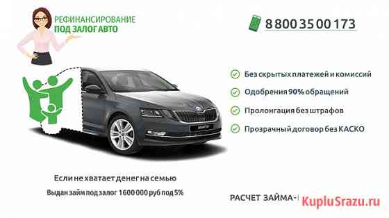 Рефинансирование займов от 50 тысяч рублей под залог ПТС и авто Домодедово