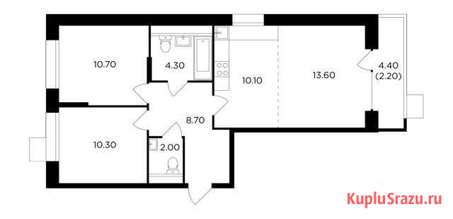 3-комнатная квартира, 61.9 м², 14/17 эт. на продажу в Мытищах Мытищи - изображение 1