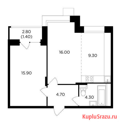 2-комнатная квартира, 51.6 м², 7/17 эт. на продажу в Мытищах Мытищи - изображение 1