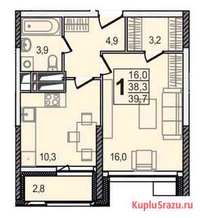 1-комнатная квартира, 39.7 м², 18/24 эт. на продажу в Мытищах Мытищи