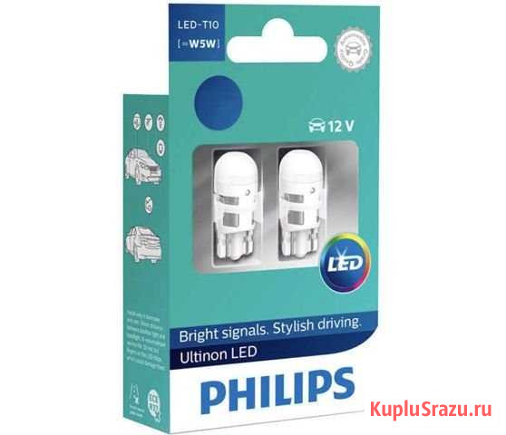 Авто лампы Philips Ultinon LED W5W (T10) 4000K Киров - изображение 1