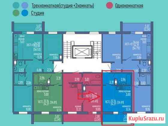 Квартира-студия, 26.8 м², 2/10 эт. на продажу в Челябинске Челябинск