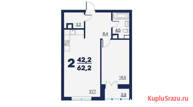 2-комнатная квартира, 58.3 м², 10/36 эт. на продажу в Саратове Саратов - изображение 1