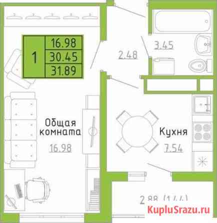 1-комнатная квартира, 31.9 м², 6/9 эт. на продажу в Ульяновске Ульяновск