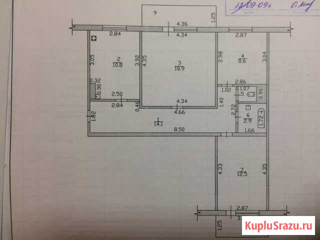 3-комнатная квартира, 70 м², 8/10 эт. на продажу в Тамбове Тамбов - изображение 1