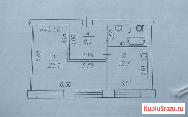 1-комнатная квартира, 54 м², 3/5 эт. на продажу в Новокузнецке Новокузнецк - изображение 3