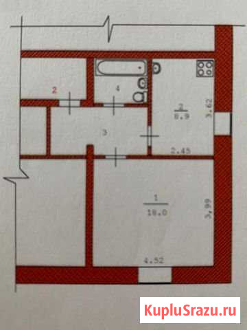 1-комнатная квартира, 36 м², 1/5 эт. на продажу в Мегионе Мегион - изображение 1
