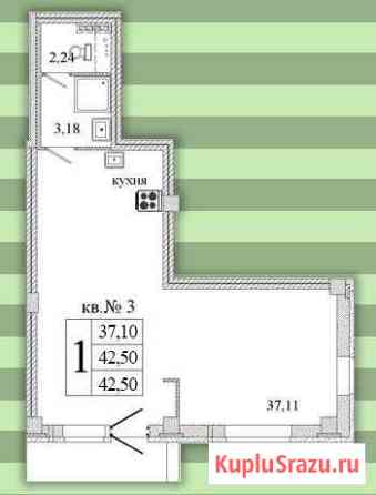 1-комнатная квартира, 42 м², 1/9 эт. на продажу в Пскове Псков