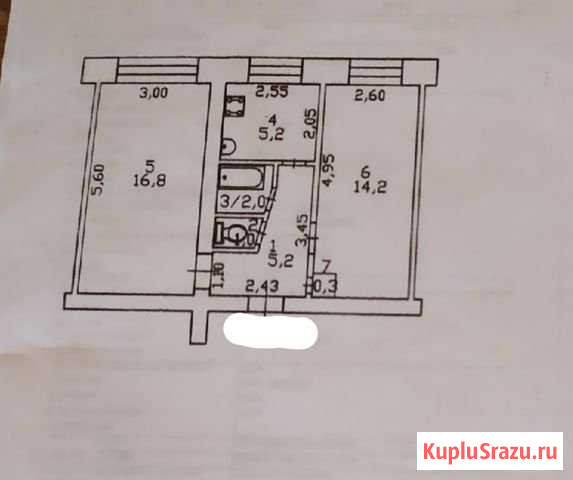 2-комнатная квартира, 43.5 м², 1/5 эт. на продажу в Комсомольске-на-Амуре Комсомольск-на-Амуре - изображение 1