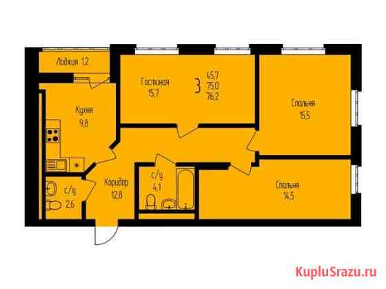 3-комнатная квартира, 76.2 м², 6/24 эт. на продажу в Уфе Уфа