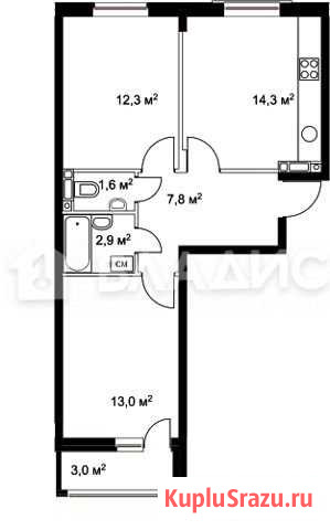 2-комнатная квартира, 53.4 м², 10/10 эт. на продажу в Нижнем Новгороде Нижний Новгород - изображение 1