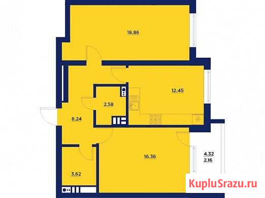 2-комнатная квартира, 65.1 м², 12/17 эт. на продажу в Воронеже Воронеж - изображение 1