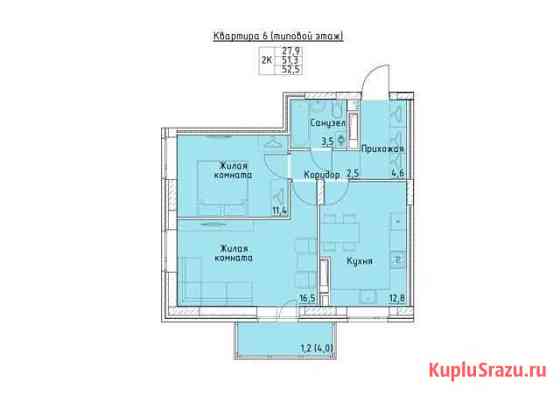 2-комнатная квартира, 55.3 м², 12/16 эт. на продажу в Перми Пермь