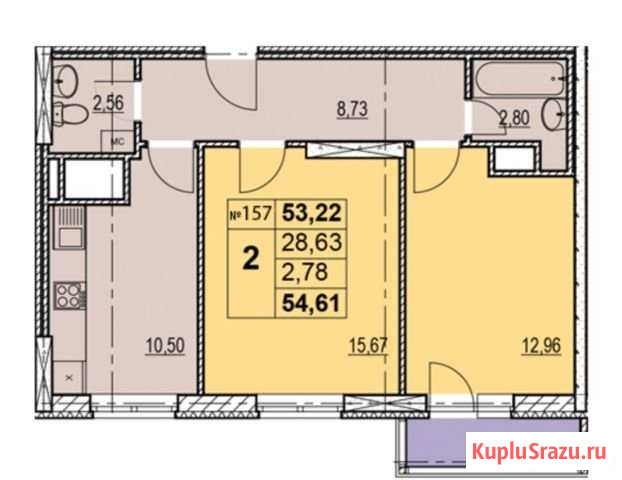 2-комнатная квартира, 56 м², 14/23 эт. на продажу в Нижнем Новгороде Нижний Новгород - изображение 1