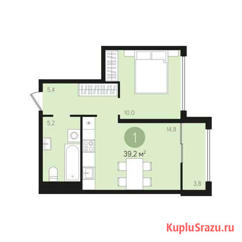 1-комнатная квартира, 39.2 м², 8/9 эт. на продажу в Екатеринбурге Екатеринбург - изображение 1