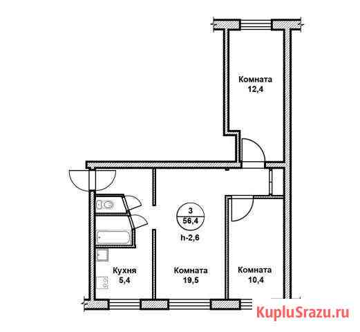 3-комнатная квартира, 56.4 м², 1/5 эт. на продажу в Чите Чита