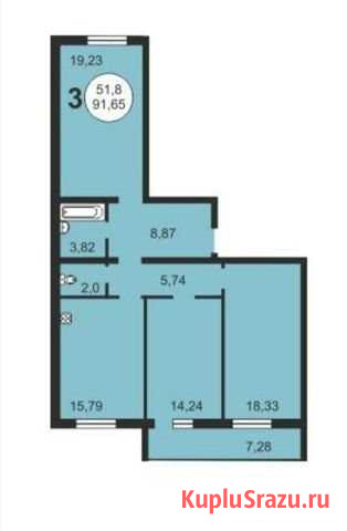 3-комнатная квартира, 91.7 м², 8/16 эт. на продажу в Новосибирске Новосибирск - изображение 2