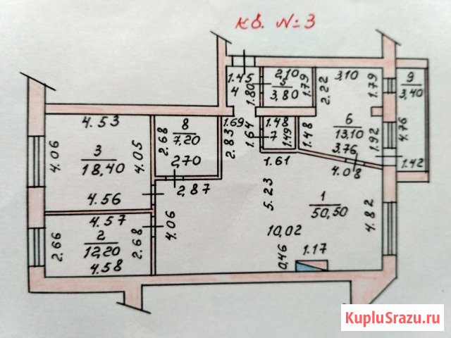3-комнатная квартира, 110 м², 1/6 эт. на продажу в Чебоксарах Чебоксары - изображение 1