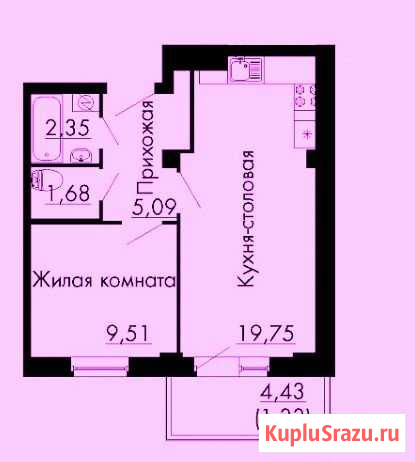 1-комнатная квартира, 39 м², 5/9 эт. на продажу в Пскове Псков - изображение 1